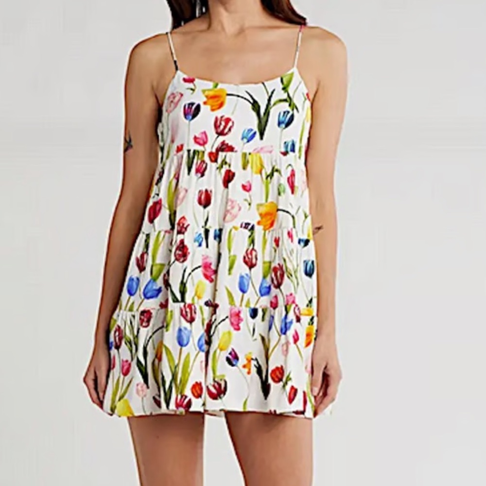 Alice and Olivia, Colleen Floral Spaghetti Strap mini Dress